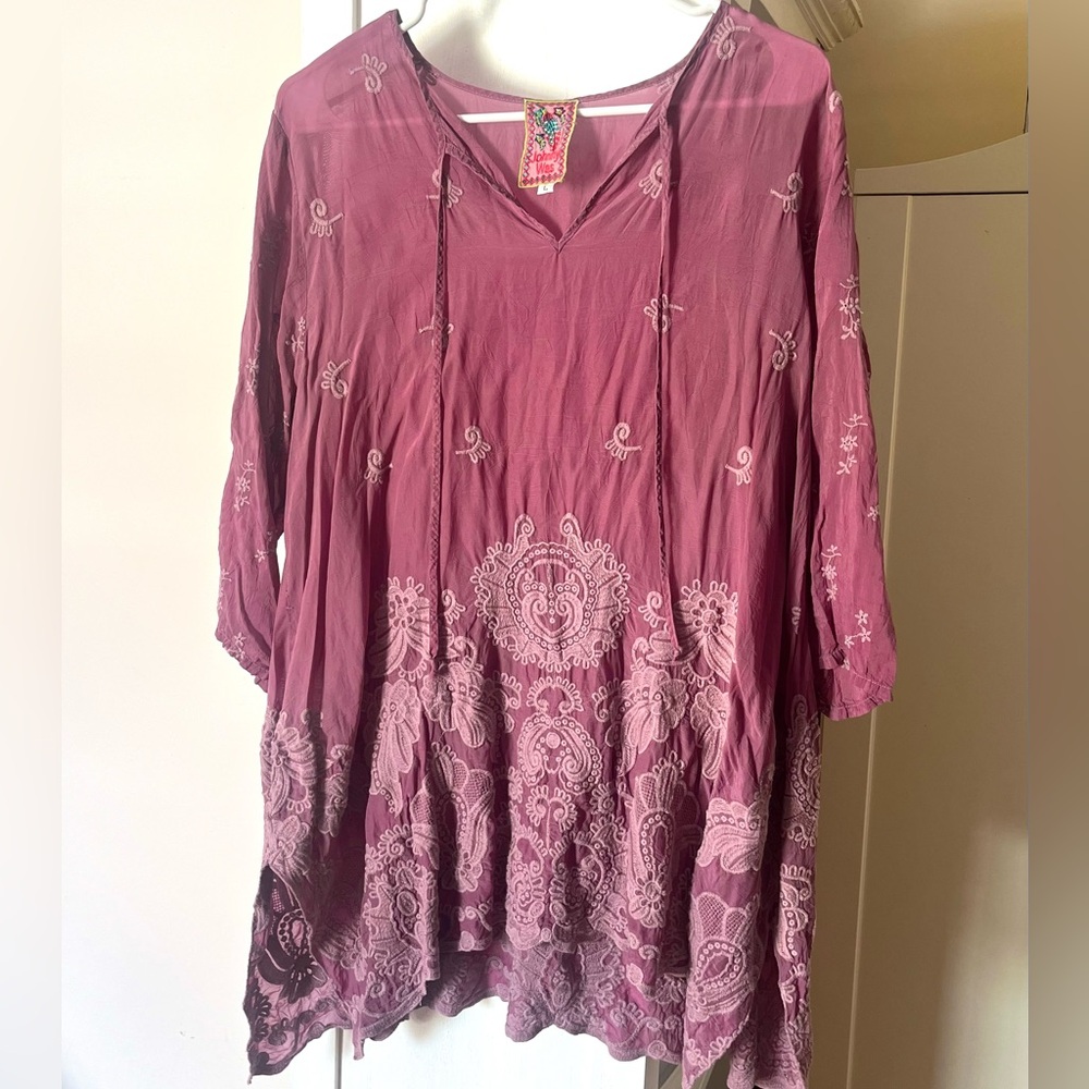 EUC JOHNNY WAS Purple Tunic - L